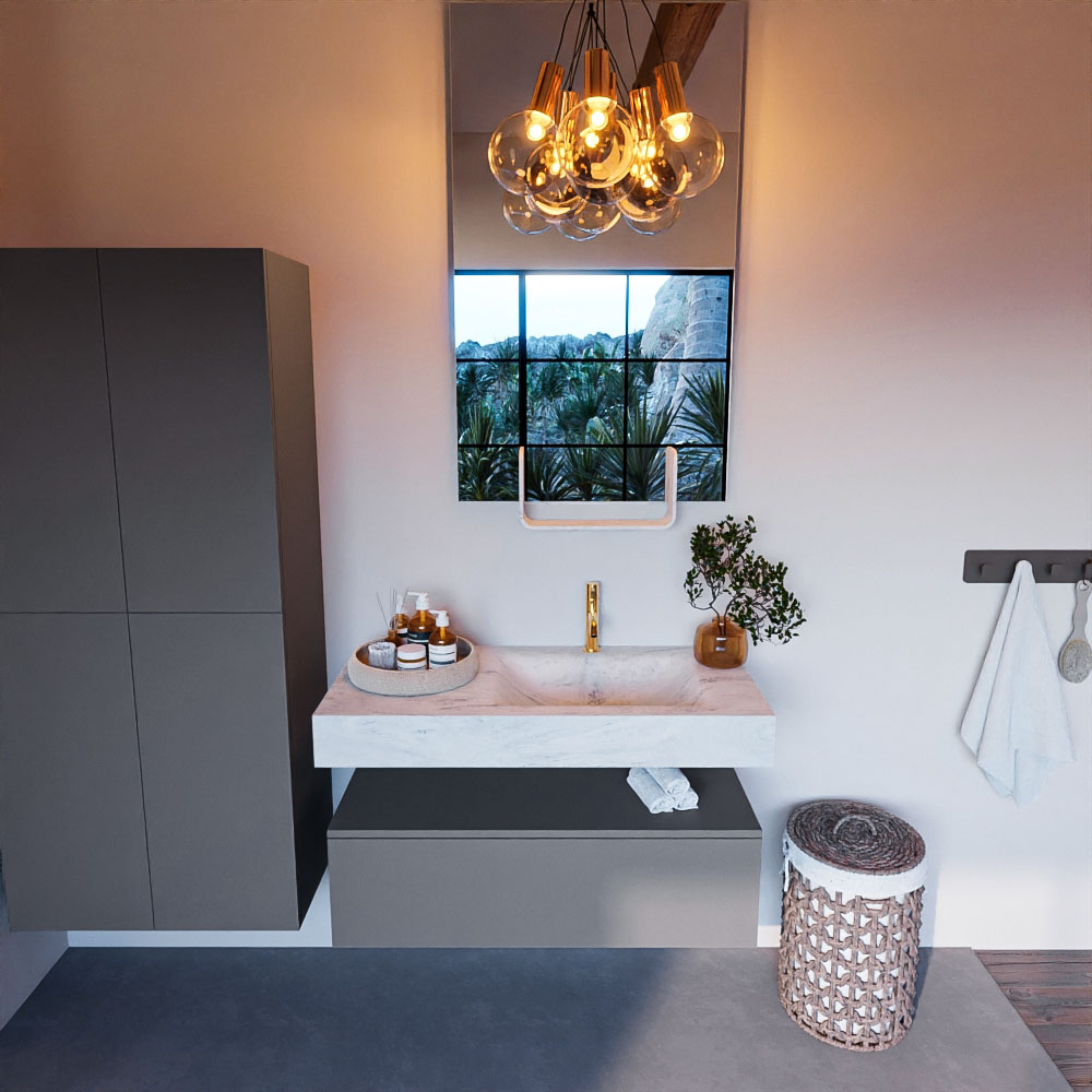 MONDIAZ ALAN-DLUX 100cm mueble de baño Plata 1 cajón. Lavabo CLOUD Derecho 1 orificio color Opalo. 2 MONDIAZ ALAN-DLUX 100cm mueble de baño Plata 1 cajón. Lavabo CLOUD Derecho 1 orificio color Opalo. - Imagen 2