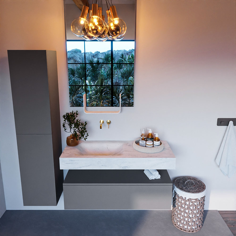 MONDIAZ ALAN-DLUX 110cm mueble de baño Plata 1 cajón. Lavabo CLOUD Izquierda sin orificios color Opalo. 2 MONDIAZ ALAN-DLUX 110cm mueble de baño Plata 1 cajón. Lavabo CLOUD Izquierda sin orificios color Opalo. - Imagen 2
