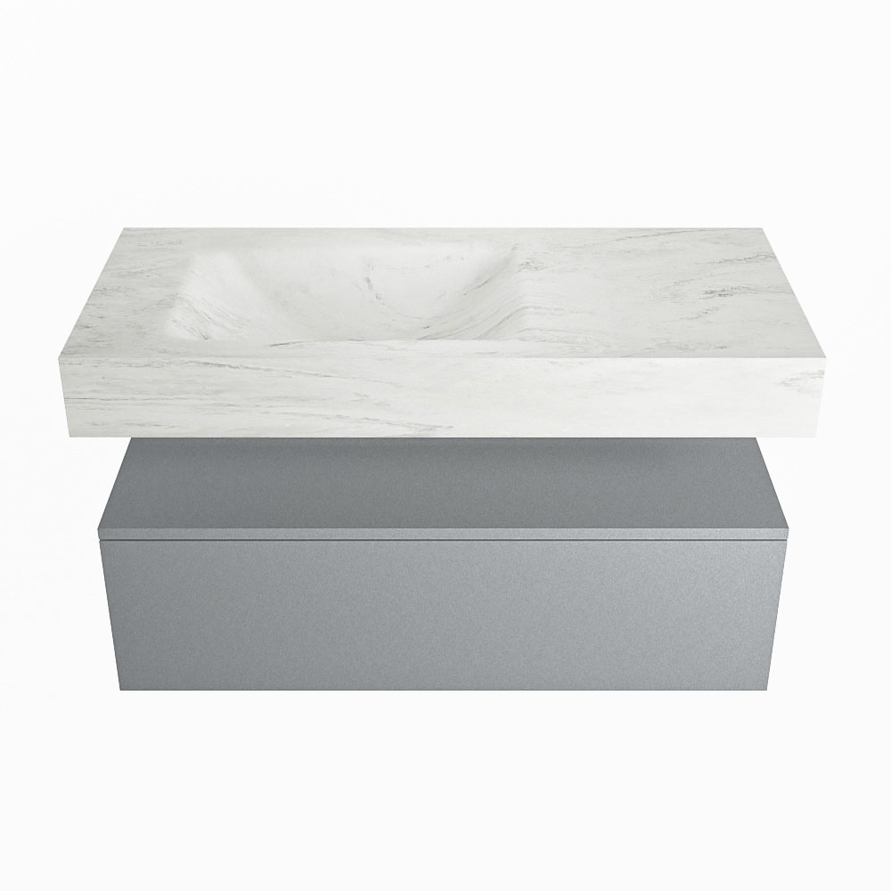 MONDIAZ ALAN-DLUX 100cm mueble de baño Plata 1 cajón. Lavabo CLOUD Izquierda sin orificios color Opalo. 4 MONDIAZ ALAN-DLUX 100cm mueble de baño Plata 1 cajón. Lavabo CLOUD Izquierda sin orificios color Opalo. - Imagen 4