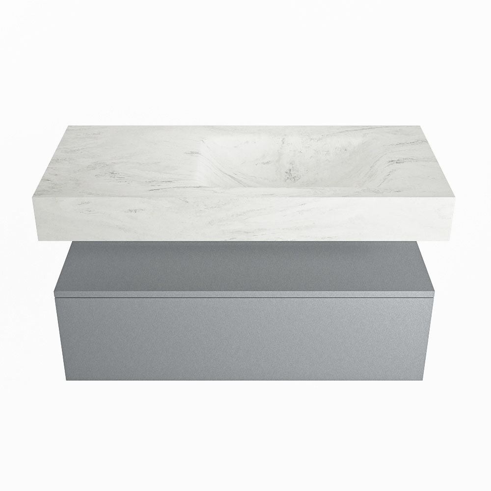 MONDIAZ ALAN-DLUX 100cm mueble de baño Plata 1 cajón. Lavabo CLOUD Derecho 1 orificio color Opalo. 4 MONDIAZ ALAN-DLUX 100cm mueble de baño Plata 1 cajón. Lavabo CLOUD Derecho 1 orificio color Opalo. - Imagen 4