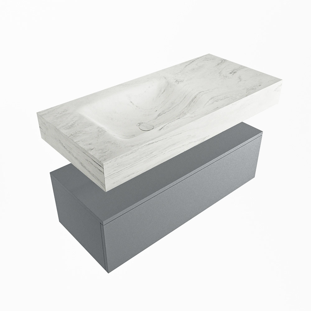 MONDIAZ ALAN-DLUX 100cm mueble de baño Plata 1 cajón. Lavabo CLOUD Izquierda sin orificios color Opalo. 5 MONDIAZ ALAN-DLUX 100cm mueble de baño Plata 1 cajón. Lavabo CLOUD Izquierda sin orificios color Opalo. - Imagen 5