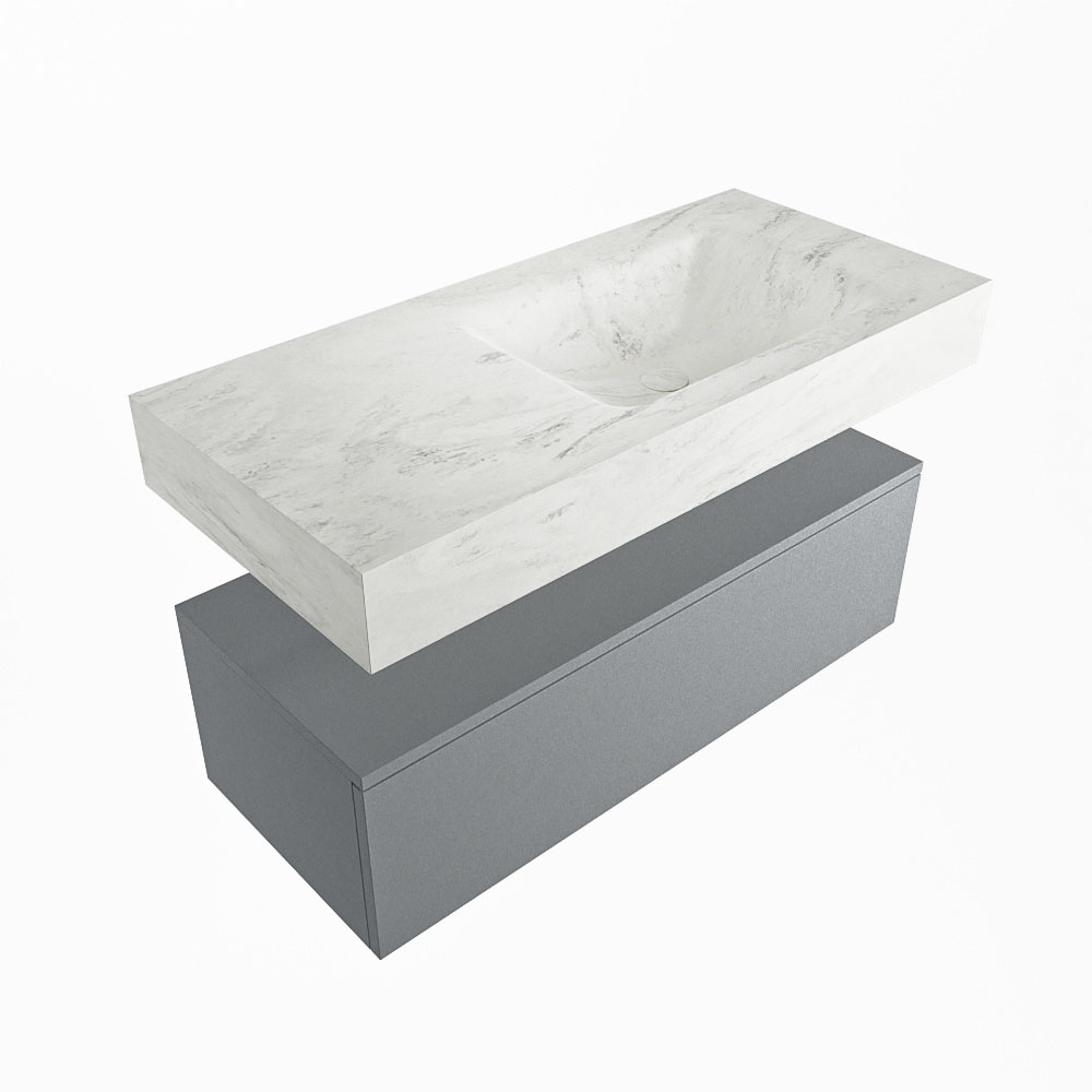 MONDIAZ ALAN-DLUX 100cm mueble de baño Plata 1 cajón. Lavabo CLOUD Derecho 1 orificio color Opalo. 5 MONDIAZ ALAN-DLUX 100cm mueble de baño Plata 1 cajón. Lavabo CLOUD Derecho 1 orificio color Opalo. - Imagen 5