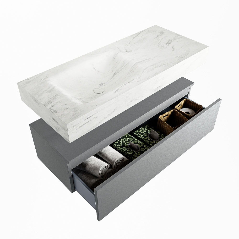 MONDIAZ ALAN-DLUX 110cm mueble de baño Plata 1 cajón. Lavabo CLOUD Izquierda sin orificios color Opalo. 6 MONDIAZ ALAN-DLUX 110cm mueble de baño Plata 1 cajón. Lavabo CLOUD Izquierda sin orificios color Opalo. - Imagen 6