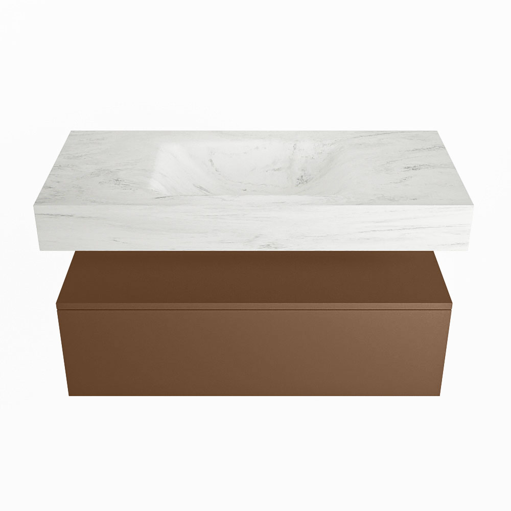 MONDIAZ ALAN-DLUX 100cm mueble de baño Rust 1 cajón. Lavabo CLOUD Centro sin orificios color Opalo. 4 MONDIAZ ALAN-DLUX 100cm mueble de baño Rust 1 cajón. Lavabo CLOUD Centro sin orificios color Opalo. - Imagen 4