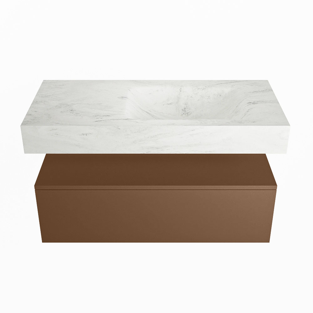 MONDIAZ ALAN-DLUX 100cm mueble de baño Rust 1 cajón. Lavabo CLOUD Derecho sin orificios color Opalo. 4 MONDIAZ ALAN-DLUX 100cm mueble de baño Rust 1 cajón. Lavabo CLOUD Derecho sin orificios color Opalo. - Imagen 4