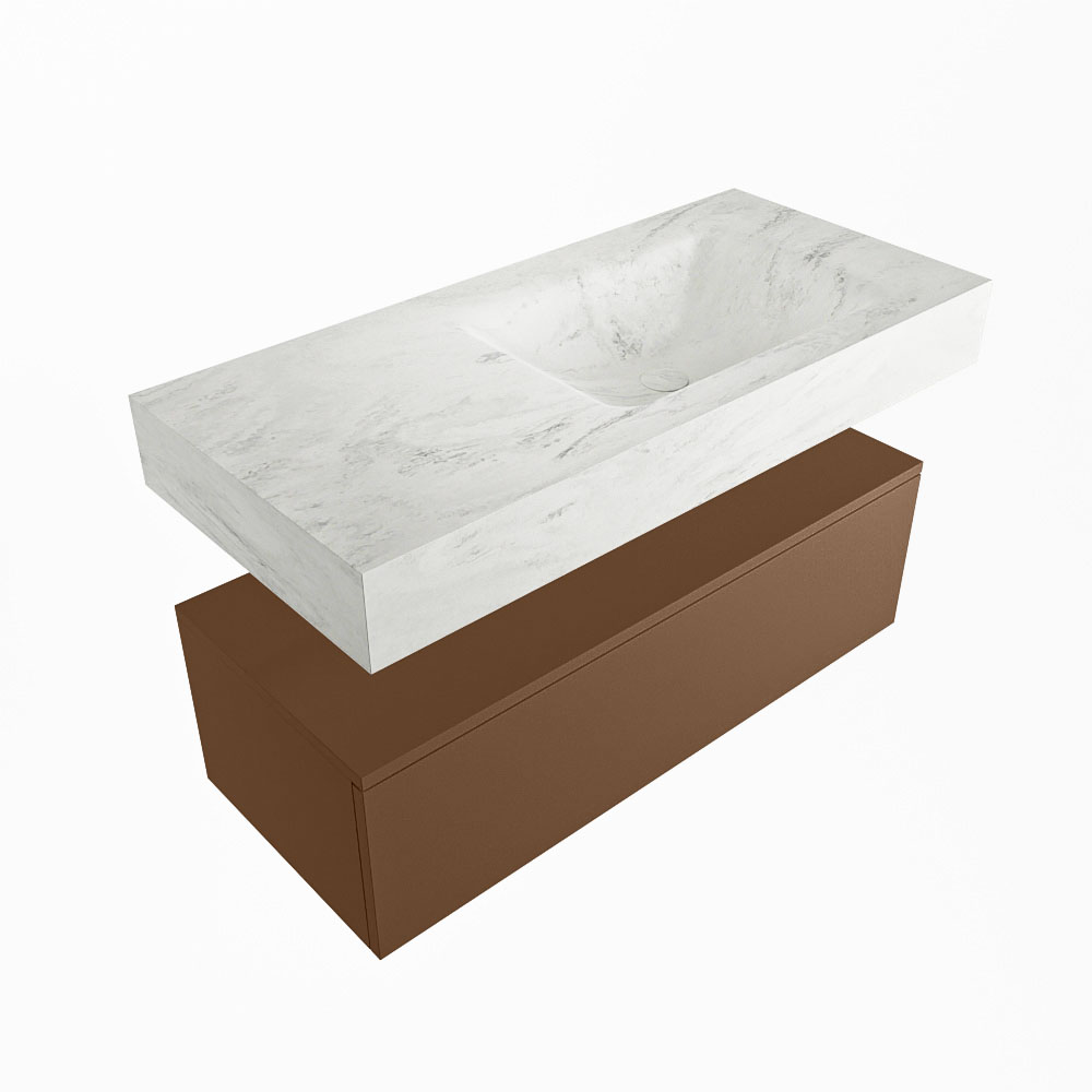 MONDIAZ ALAN-DLUX 100cm mueble de baño Rust 1 cajón. Lavabo CLOUD Derecho sin orificios color Opalo. 5 MONDIAZ ALAN-DLUX 100cm mueble de baño Rust 1 cajón. Lavabo CLOUD Derecho sin orificios color Opalo. - Imagen 5