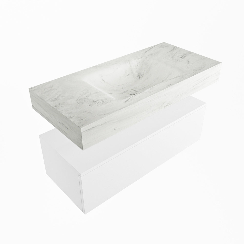 MONDIAZ ALAN-DLUX 100cm mueble de baño Talc 1 cajón. Lavabo CLOUD Centro sin orificios color Opalo. 5 MONDIAZ ALAN-DLUX 100cm mueble de baño Talc 1 cajón. Lavabo CLOUD Centro sin orificios color Opalo. - Imagen 5