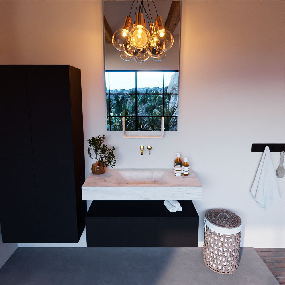 MONDIAZ ALAN-DLUX 100cm mueble de baño Urban 1 cajón. Lavabo CLOUD Centro sin orificios color Opalo. 2 MONDIAZ ALAN-DLUX 100cm mueble de baño Urban 1 cajón. Lavabo CLOUD Centro sin orificios color Opalo. - Imagen 2