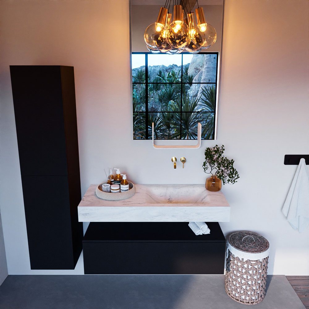 MONDIAZ ALAN-DLUX 110cm mueble de baño Urban 1 cajón. Lavabo CLOUD Derecho sin orificios color Opalo. 2 MONDIAZ ALAN-DLUX 110cm mueble de baño Urban 1 cajón. Lavabo CLOUD Derecho sin orificios color Opalo. - Imagen 2