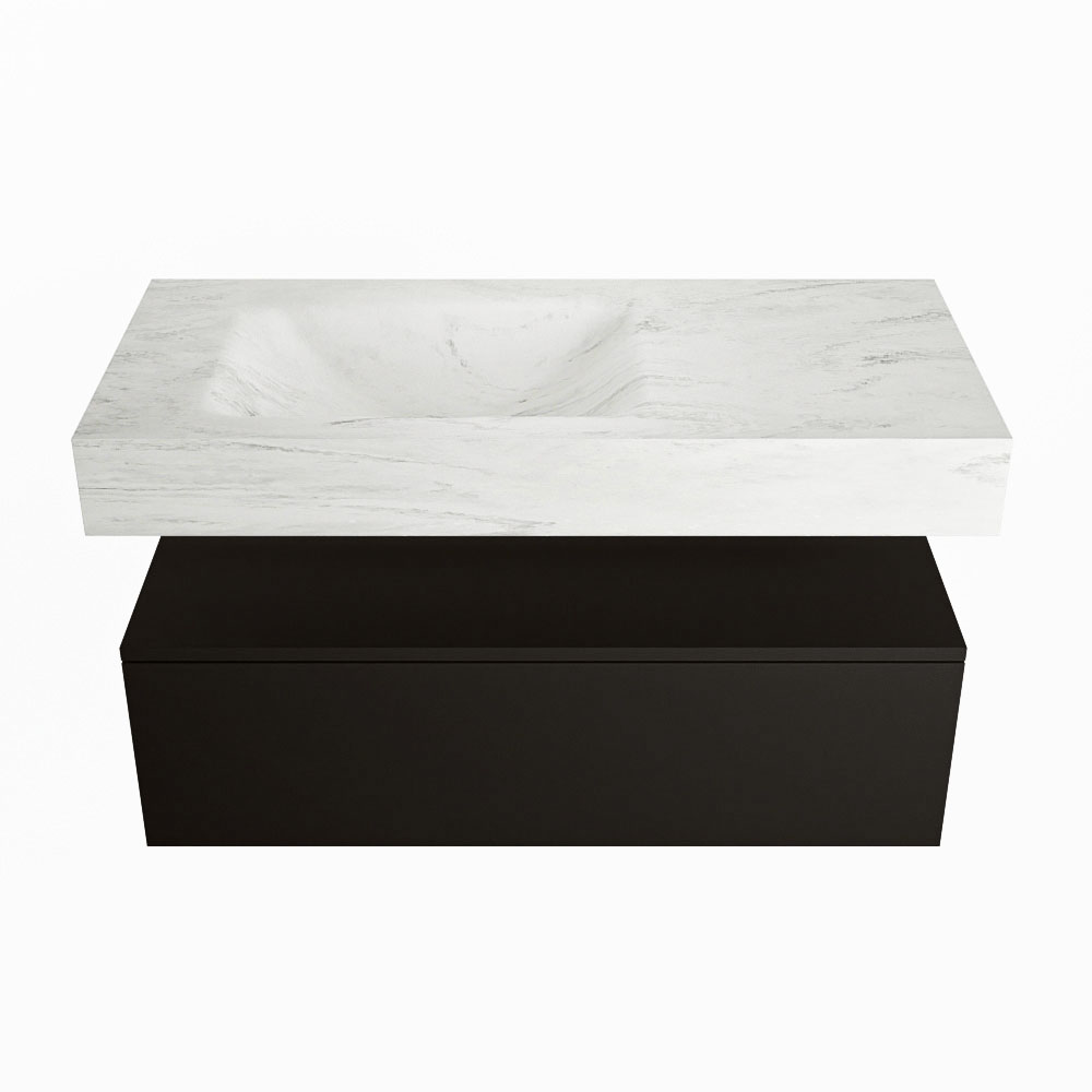 MONDIAZ ALAN-DLUX 100cm mueble de baño Urban 1 cajón. Lavabo CLOUD Izquierda sin orificios color Opalo. 4 MONDIAZ ALAN-DLUX 100cm mueble de baño Urban 1 cajón. Lavabo CLOUD Izquierda sin orificios color Opalo. - Imagen 4