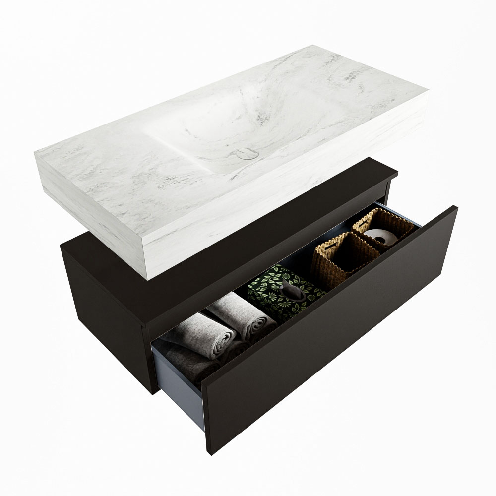 MONDIAZ ALAN-DLUX 100cm mueble de baño Urban 1 cajón. Lavabo CLOUD Centro sin orificios color Opalo. 6 MONDIAZ ALAN-DLUX 100cm mueble de baño Urban 1 cajón. Lavabo CLOUD Centro sin orificios color Opalo. - Imagen 6