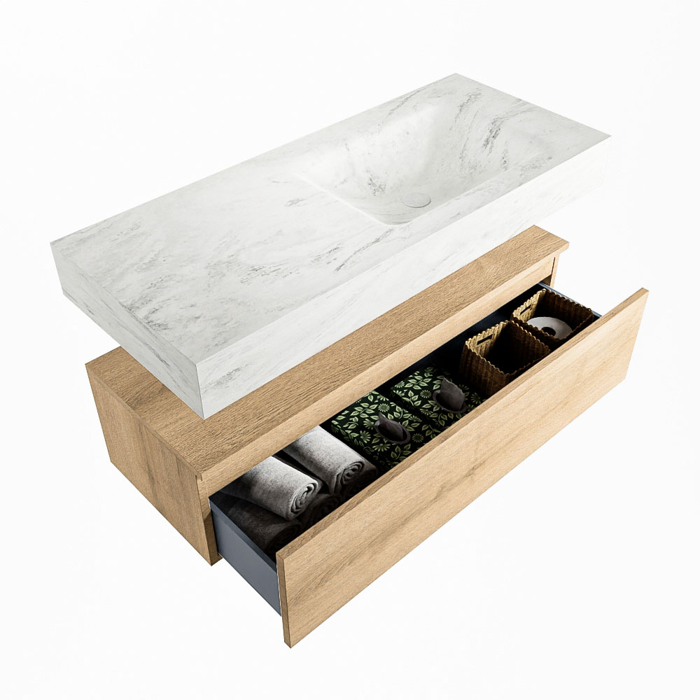 MONDIAZ ALAN-DLUX 110cm mueble de baño Washed Oak 1 cajón. Lavabo CLOUD Derecho sin orificios color Opalo. 6 MONDIAZ ALAN-DLUX 110cm mueble de baño Washed Oak 1 cajón. Lavabo CLOUD Derecho sin orificios color Opalo. - Imagen 6