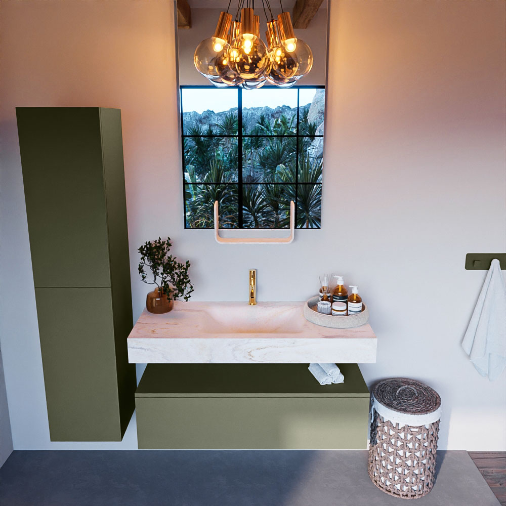 MONDIAZ ALAN-DLUX 110cm mueble de baño Army 1 cajón. Lavabo CLOUD Centro 1 orificio color Ostra. 2 MONDIAZ ALAN-DLUX 110cm mueble de baño Army 1 cajón. Lavabo CLOUD Centro 1 orificio color Ostra. - Imagen 2