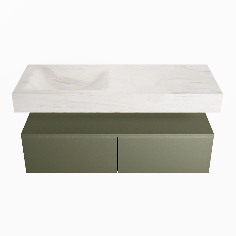 MONDIAZ ALAN-DLUX 120cm mueble de baño Army 2 cajones. Lavabo CLOUD Izquierda sin orificios color Ostra. 4 MONDIAZ ALAN-DLUX 120cm mueble de baño Army 2 cajones. Lavabo CLOUD Izquierda sin orificios color Ostra. - Imagen 4