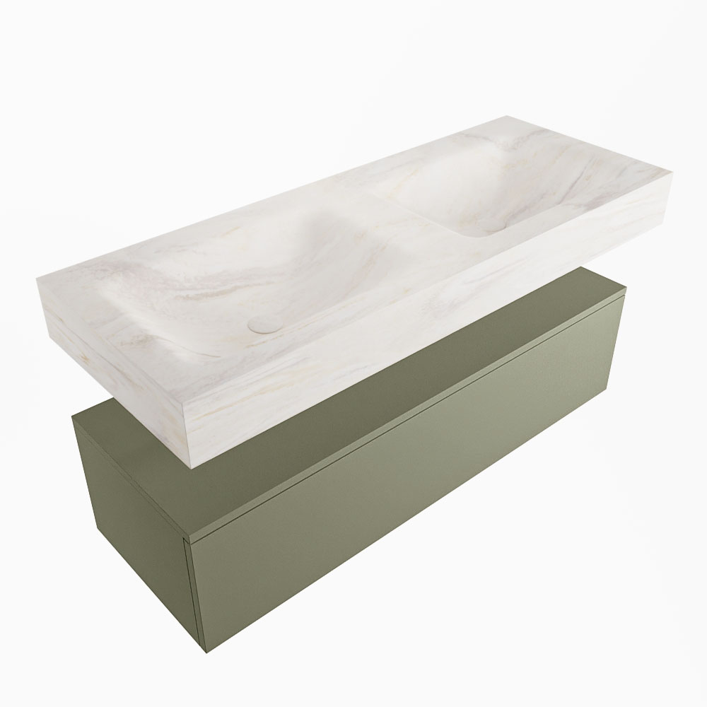 MONDIAZ ALAN-DLUX 120cm mueble de baño Army 1 cajón. Lavabo CLOUD Doble sin orificios color Ostra. 5 MONDIAZ ALAN-DLUX 120cm mueble de baño Army 1 cajón. Lavabo CLOUD Doble sin orificios color Ostra. - Imagen 5