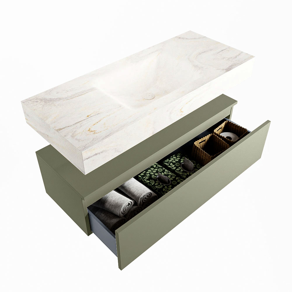 MONDIAZ ALAN-DLUX 110cm mueble de baño Army 1 cajón. Lavabo CLOUD Centro 1 orificio color Ostra. 6 MONDIAZ ALAN-DLUX 110cm mueble de baño Army 1 cajón. Lavabo CLOUD Centro 1 orificio color Ostra. - Imagen 6