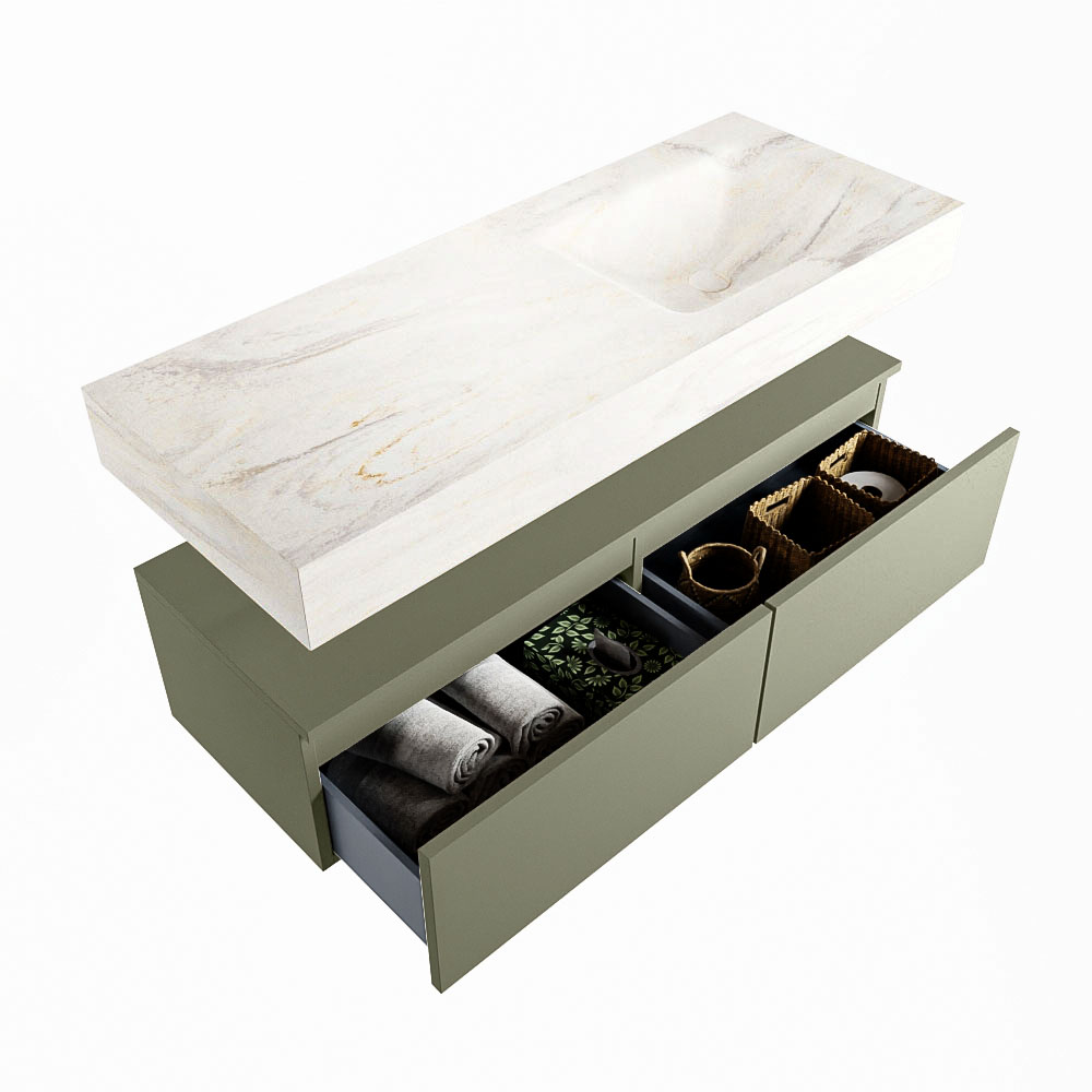 MONDIAZ ALAN-DLUX 120cm mueble de baño Army 2 cajones. Lavabo CLOUD Derecho 1 orificio color Ostra. 6 MONDIAZ ALAN-DLUX 120cm mueble de baño Army 2 cajones. Lavabo CLOUD Derecho 1 orificio color Ostra. - Imagen 6