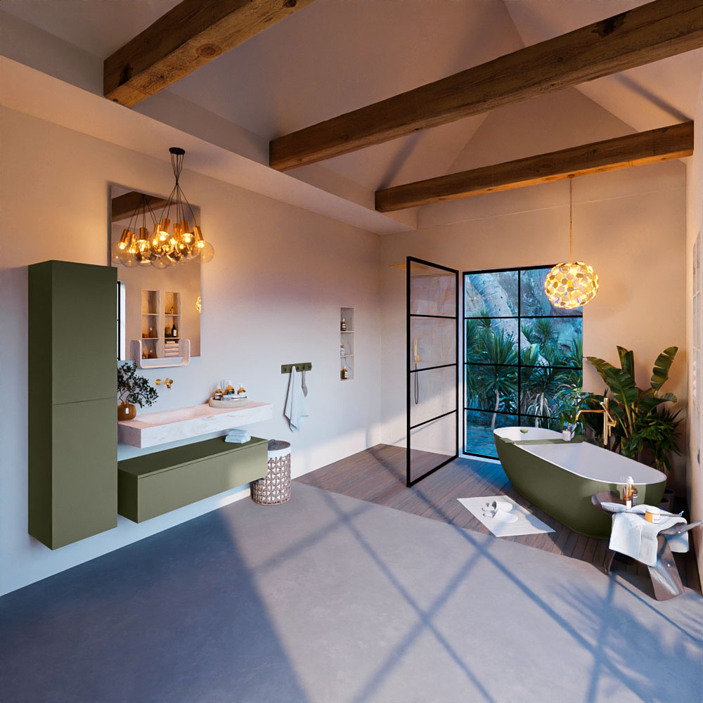 MONDIAZ ALAN-DLUX 110cm mueble de baño Army 1 cajón. Lavabo CLOUD Izquierda sin orificios color Ostra. 3 MONDIAZ ALAN-DLUX 110cm mueble de baño Army 1 cajón. Lavabo CLOUD Izquierda sin orificios color Ostra. - Imagen 3