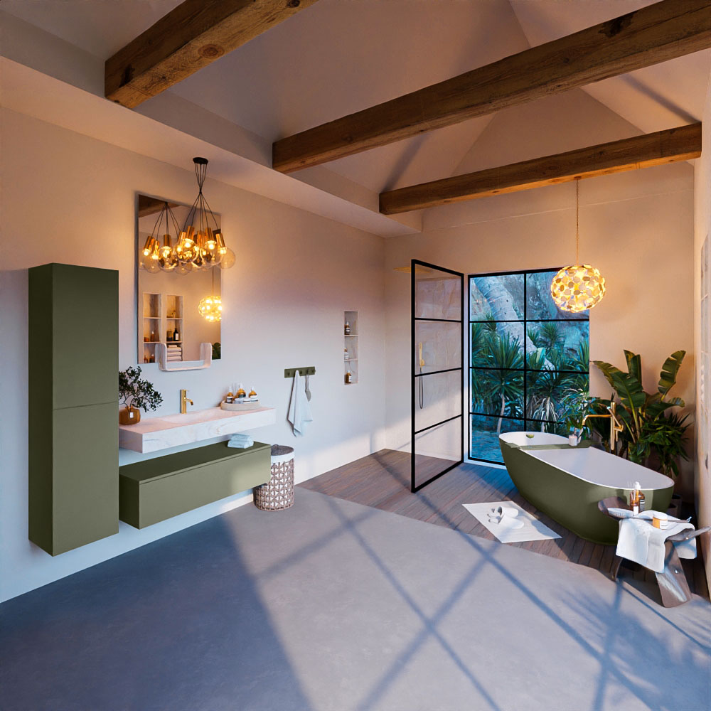 MONDIAZ ALAN-DLUX 110cm mueble de baño Army 1 cajón. Lavabo CLOUD Centro 1 orificio color Ostra. 3 MONDIAZ ALAN-DLUX 110cm mueble de baño Army 1 cajón. Lavabo CLOUD Centro 1 orificio color Ostra. - Imagen 3