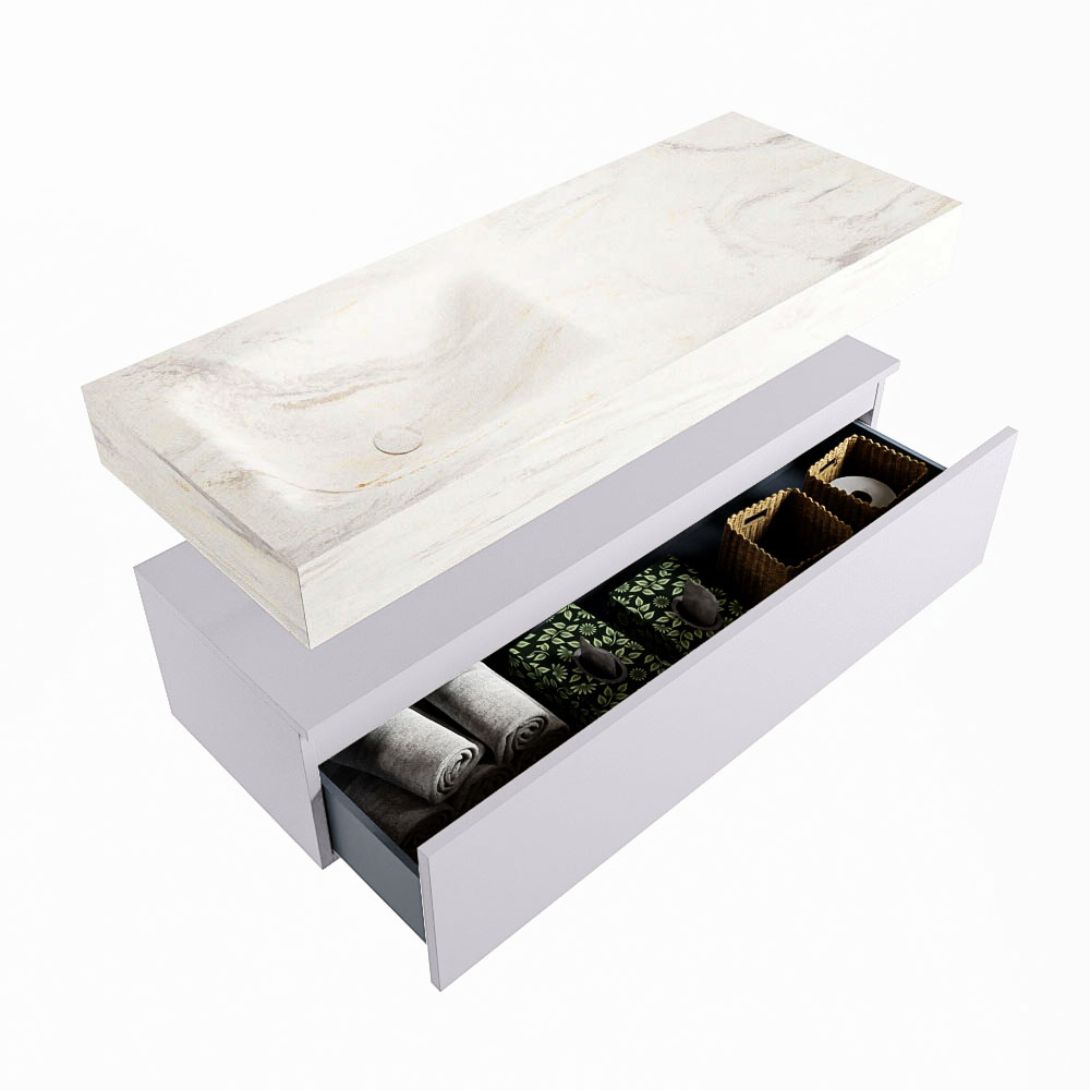 MONDIAZ ALAN-DLUX 120cm mueble de baño Cale 1 cajón. Lavabo CLOUD Izquierda 1 orificio color Ostra. 6 MONDIAZ ALAN-DLUX 120cm mueble de baño Cale 1 cajón. Lavabo CLOUD Izquierda 1 orificio color Ostra. - Imagen 6
