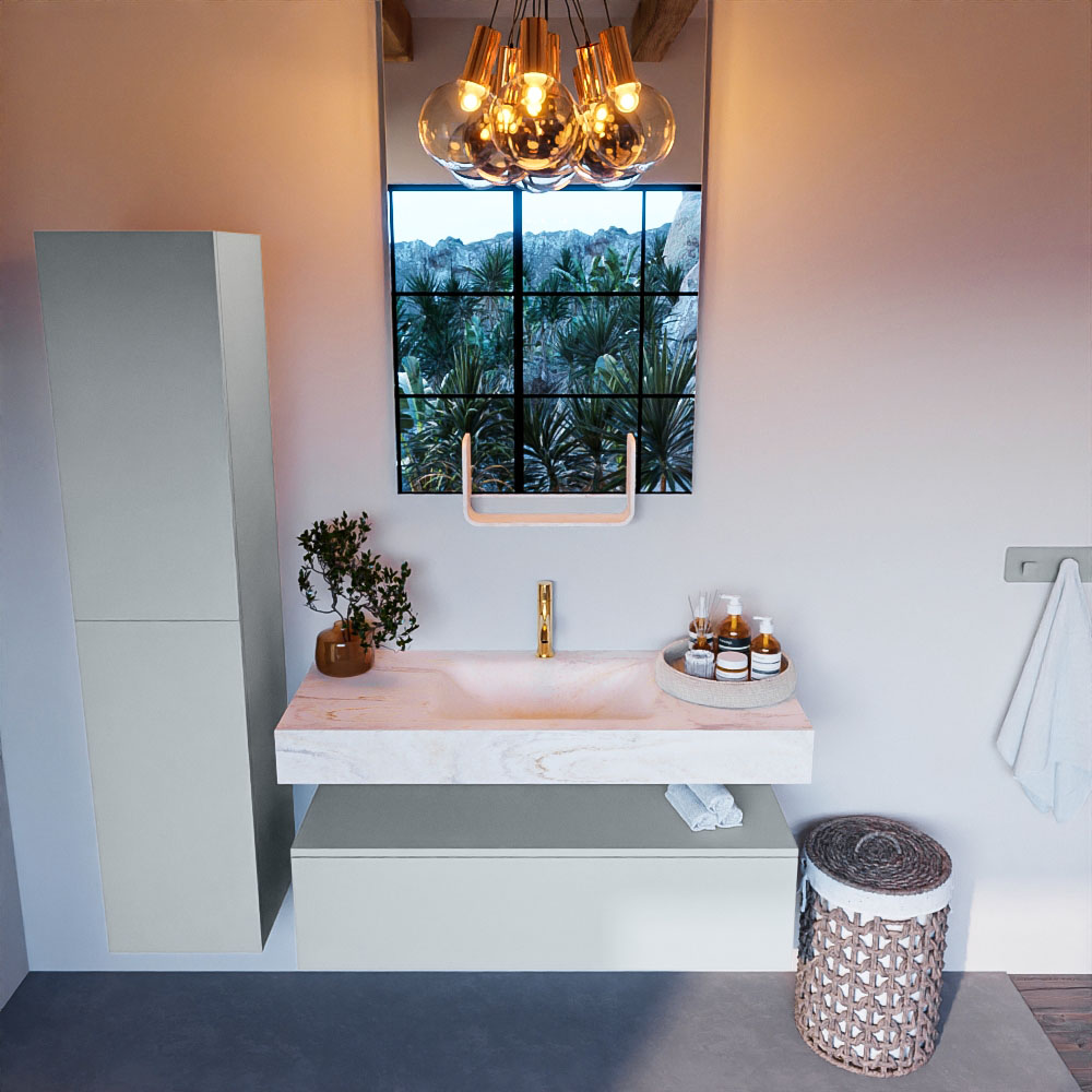 MONDIAZ ALAN-DLUX 110cm mueble de baño Clay 1 cajón. Lavabo CLOUD Centro 1 orificio color Ostra. 2 MONDIAZ ALAN-DLUX 110cm mueble de baño Clay 1 cajón. Lavabo CLOUD Centro 1 orificio color Ostra. - Imagen 2