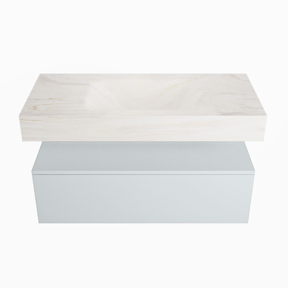MONDIAZ ALAN-DLUX 100cm mueble de baño Clay 1 cajón. Lavabo CLOUD Centro sin orificios color Ostra. 4 MONDIAZ ALAN-DLUX 100cm mueble de baño Clay 1 cajón. Lavabo CLOUD Centro sin orificios color Ostra. - Imagen 4