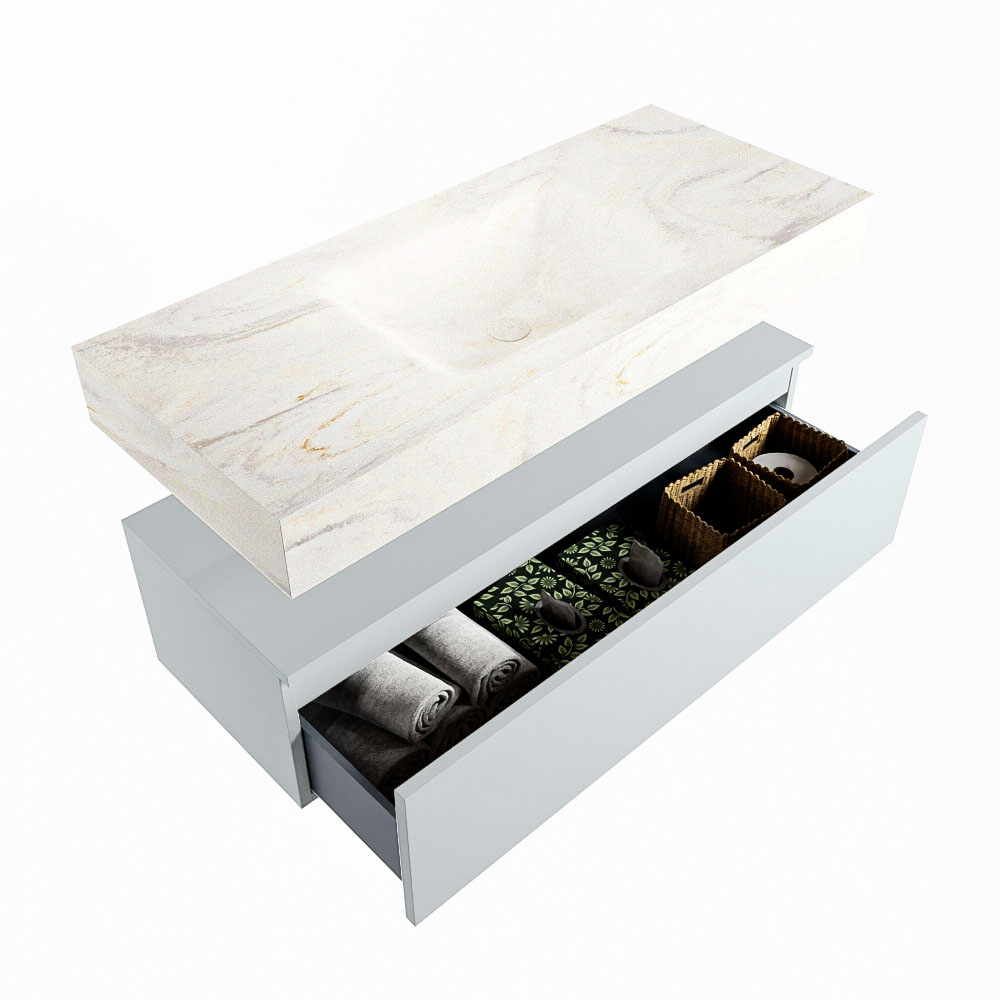 MONDIAZ ALAN-DLUX 110cm mueble de baño Clay 1 cajón. Lavabo CLOUD Centro 1 orificio color Ostra. 6 MONDIAZ ALAN-DLUX 110cm mueble de baño Clay 1 cajón. Lavabo CLOUD Centro 1 orificio color Ostra. - Imagen 6