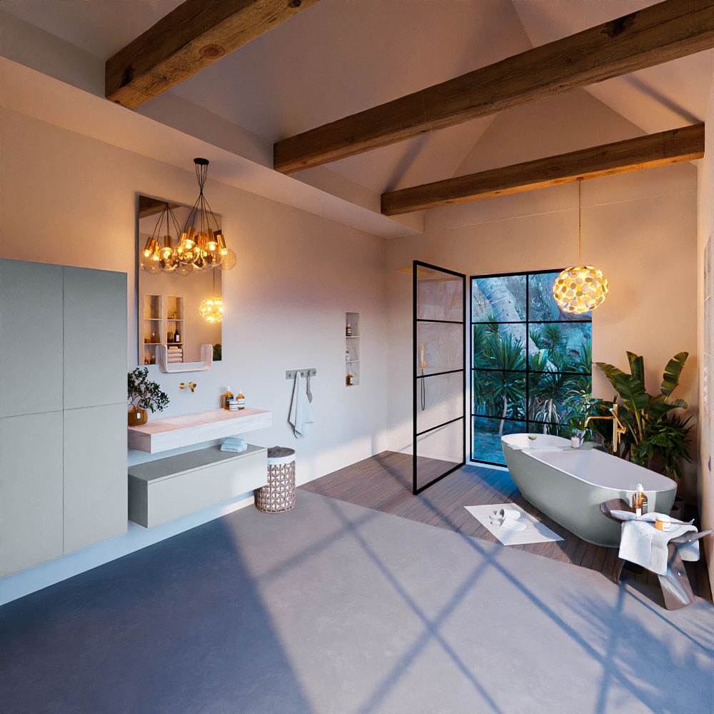 MONDIAZ ALAN-DLUX 100cm mueble de baño Clay 1 cajón. Lavabo CLOUD Centro sin orificios color Ostra. 3 MONDIAZ ALAN-DLUX 100cm mueble de baño Clay 1 cajón. Lavabo CLOUD Centro sin orificios color Ostra. - Imagen 3
