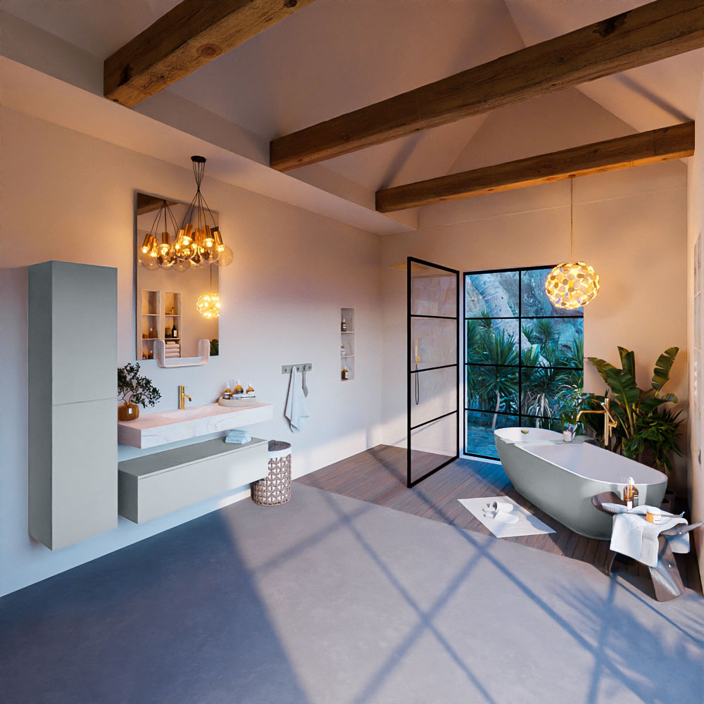 MONDIAZ ALAN-DLUX 110cm mueble de baño Clay 1 cajón. Lavabo CLOUD Centro 1 orificio color Ostra. 3 MONDIAZ ALAN-DLUX 110cm mueble de baño Clay 1 cajón. Lavabo CLOUD Centro 1 orificio color Ostra. - Imagen 3