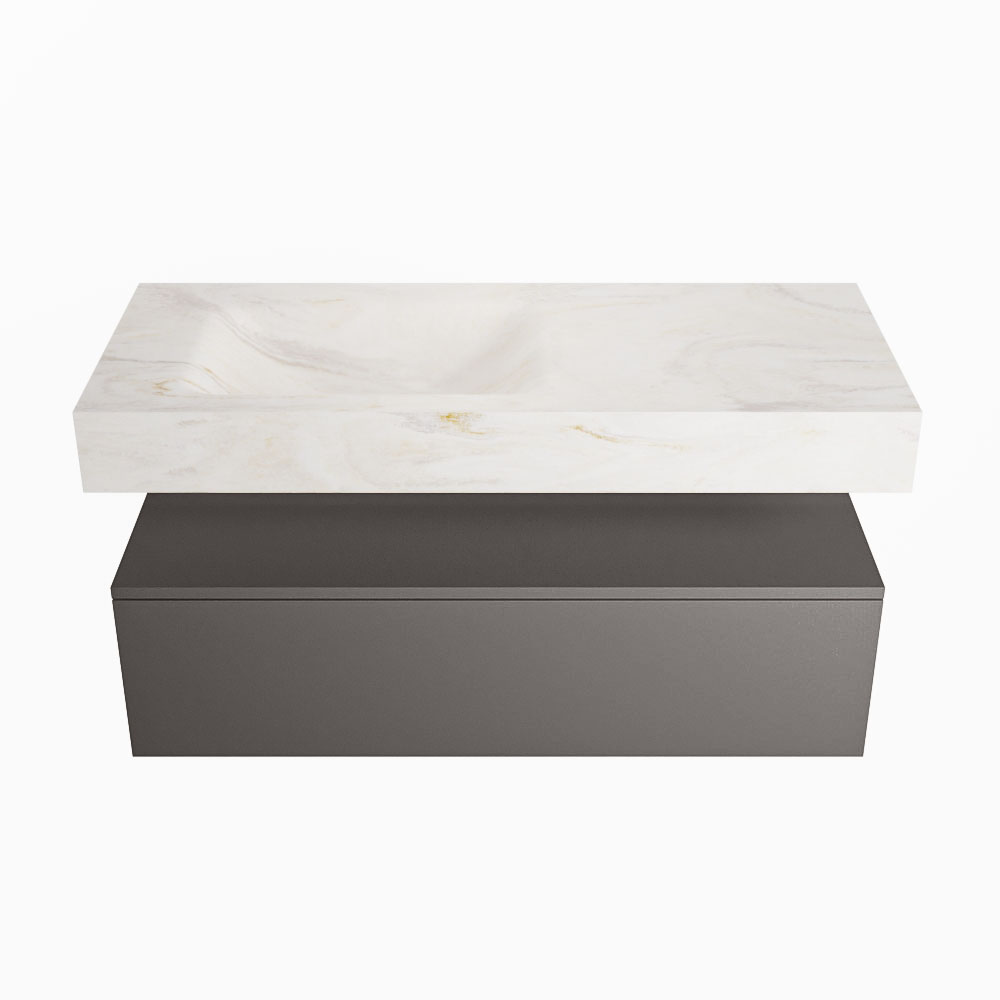 MONDIAZ ALAN-DLUX 110cm mueble de baño Dark Grey 1 cajón. Lavabo CLOUD Izquierda sin orificios color Ostra. 4 MONDIAZ ALAN-DLUX 110cm mueble de baño Dark Grey 1 cajón. Lavabo CLOUD Izquierda sin orificios color Ostra. - Imagen 4