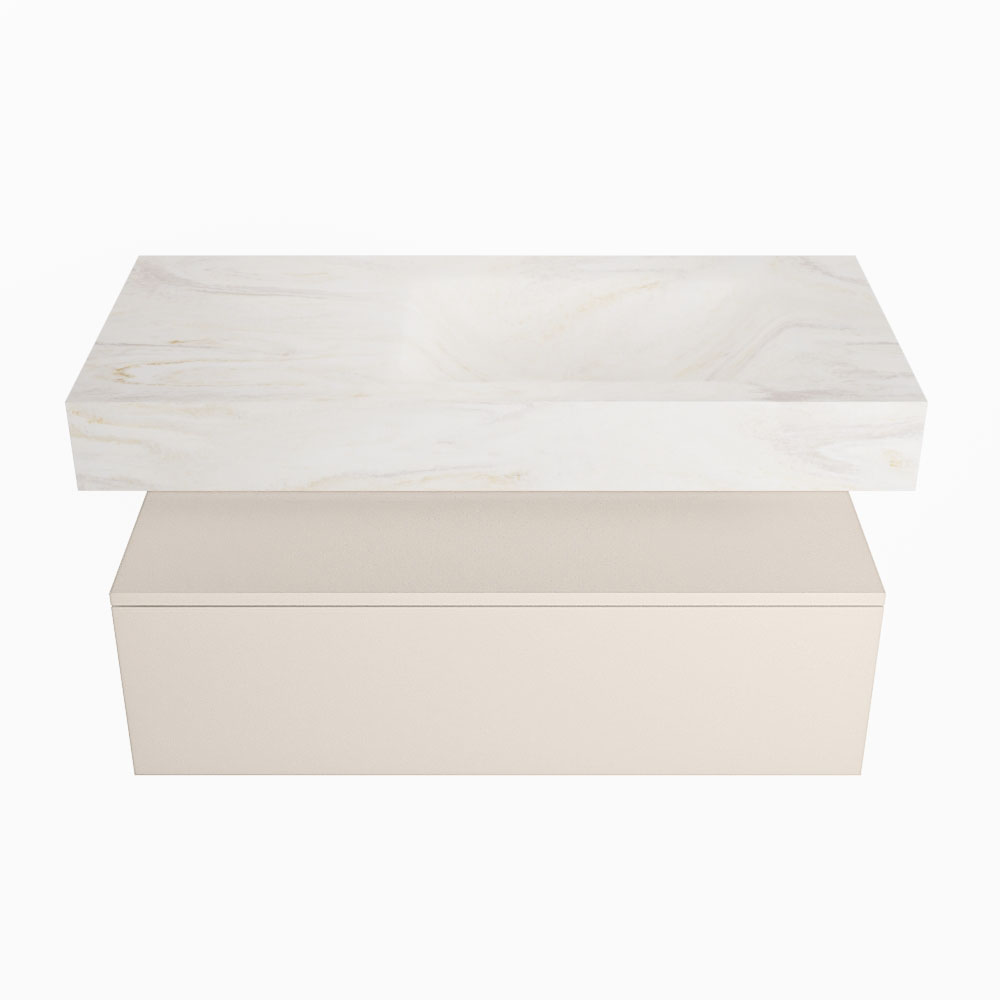 MONDIAZ ALAN-DLUX 100cm mueble de baño Linen 1 cajón. Lavabo CLOUD Derecho 1 orificio color Ostra. 4 MONDIAZ ALAN-DLUX 100cm mueble de baño Linen 1 cajón. Lavabo CLOUD Derecho 1 orificio color Ostra. - Imagen 4