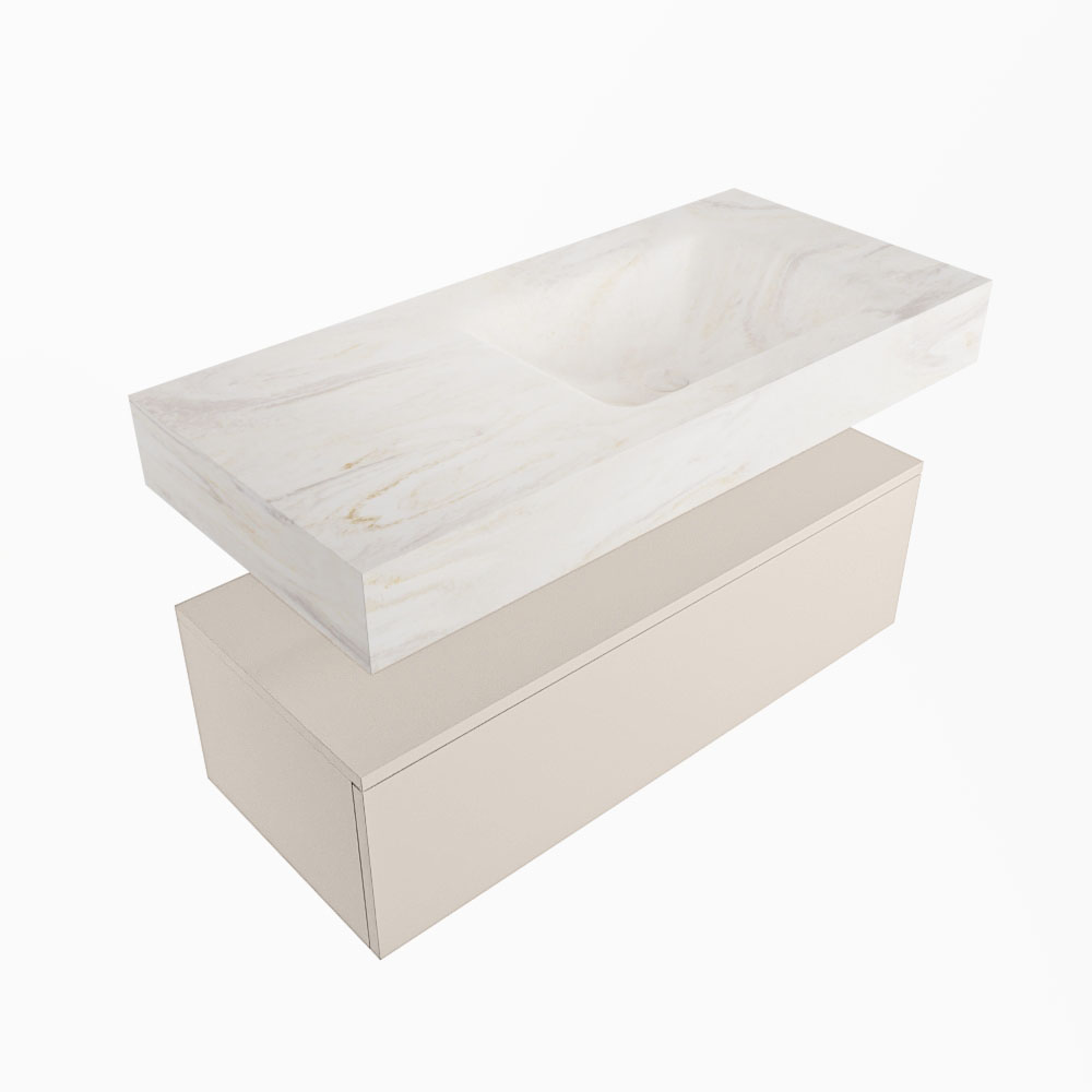 MONDIAZ ALAN-DLUX 100cm mueble de baño Linen 1 cajón. Lavabo CLOUD Derecho 1 orificio color Ostra. 5 MONDIAZ ALAN-DLUX 100cm mueble de baño Linen 1 cajón. Lavabo CLOUD Derecho 1 orificio color Ostra. - Imagen 5