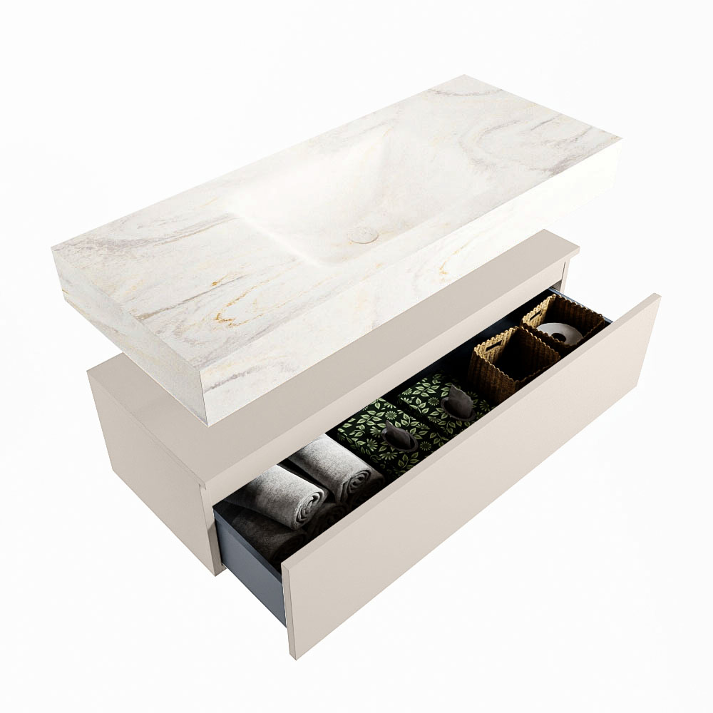 MONDIAZ ALAN-DLUX 110cm mueble de baño Linen 1 cajón. Lavabo CLOUD Centro 1 orificio color Ostra. 6 MONDIAZ ALAN-DLUX 110cm mueble de baño Linen 1 cajón. Lavabo CLOUD Centro 1 orificio color Ostra. - Imagen 6