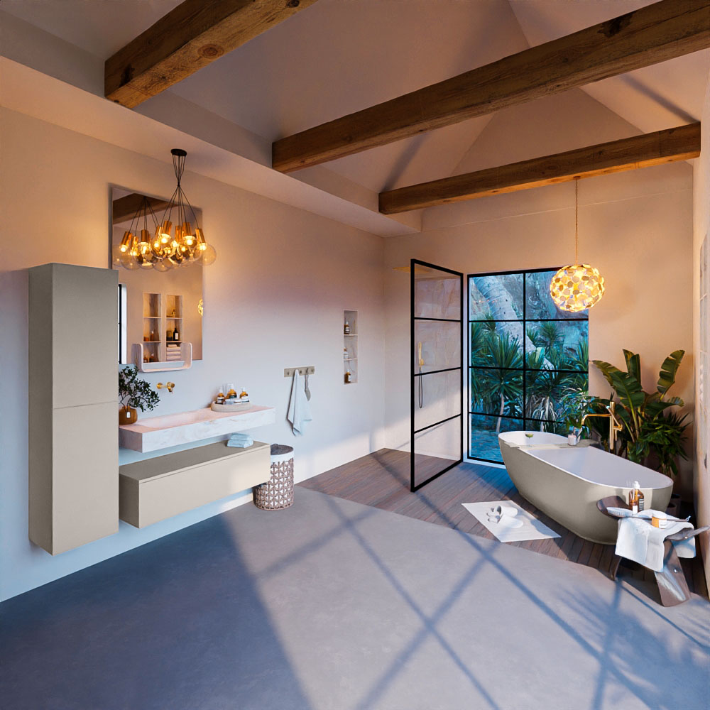 MONDIAZ ALAN-DLUX 110cm mueble de baño Linen 1 cajón. Lavabo CLOUD Izquierda sin orificios color Ostra. 3 MONDIAZ ALAN-DLUX 110cm mueble de baño Linen 1 cajón. Lavabo CLOUD Izquierda sin orificios color Ostra. - Imagen 3