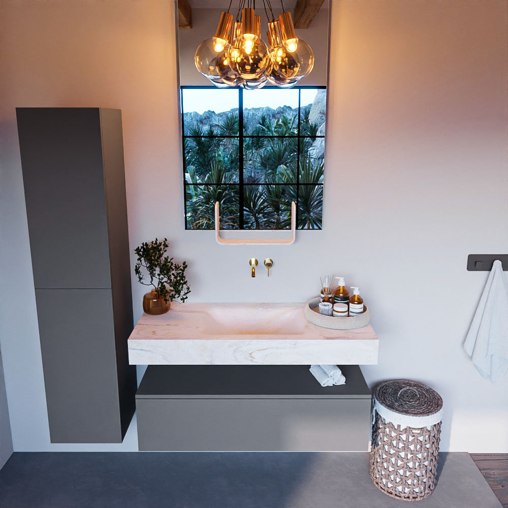 MONDIAZ ALAN-DLUX 110cm mueble de baño Plata 1 cajón. Lavabo CLOUD Centro sin orificios color Ostra. 2 MONDIAZ ALAN-DLUX 110cm mueble de baño Plata 1 cajón. Lavabo CLOUD Centro sin orificios color Ostra. - Imagen 2