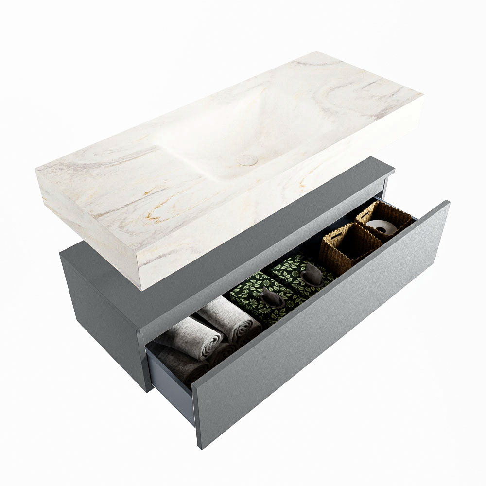 MONDIAZ ALAN-DLUX 110cm mueble de baño Plata 1 cajón. Lavabo CLOUD Centro sin orificios color Ostra. 6 MONDIAZ ALAN-DLUX 110cm mueble de baño Plata 1 cajón. Lavabo CLOUD Centro sin orificios color Ostra. - Imagen 6