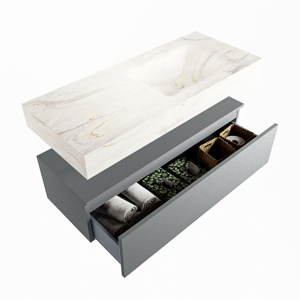 MONDIAZ ALAN-DLUX 110cm mueble de baño Plata 1 cajón. Lavabo CLOUD Derecho sin orificios color Ostra. 6 MONDIAZ ALAN-DLUX 110cm mueble de baño Plata 1 cajón. Lavabo CLOUD Derecho sin orificios color Ostra. - Imagen 6