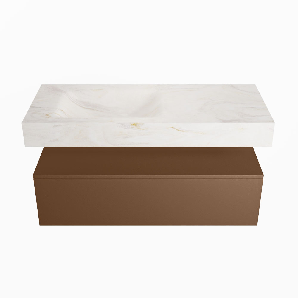 MONDIAZ ALAN-DLUX 110cm mueble de baño Rust 1 cajón. Lavabo CLOUD Izquierda 1 orificio color Ostra. 4 MONDIAZ ALAN-DLUX 110cm mueble de baño Rust 1 cajón. Lavabo CLOUD Izquierda 1 orificio color Ostra. - Imagen 4