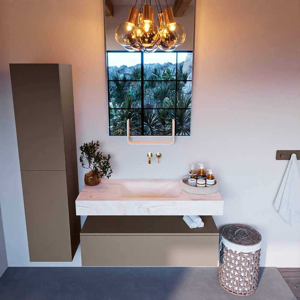 MONDIAZ ALAN-DLUX 110cm mueble de baño Smoke 1 cajón. Lavabo CLOUD Centro sin orificios color Ostra. 2 MONDIAZ ALAN-DLUX 110cm mueble de baño Smoke 1 cajón. Lavabo CLOUD Centro sin orificios color Ostra. - Imagen 2
