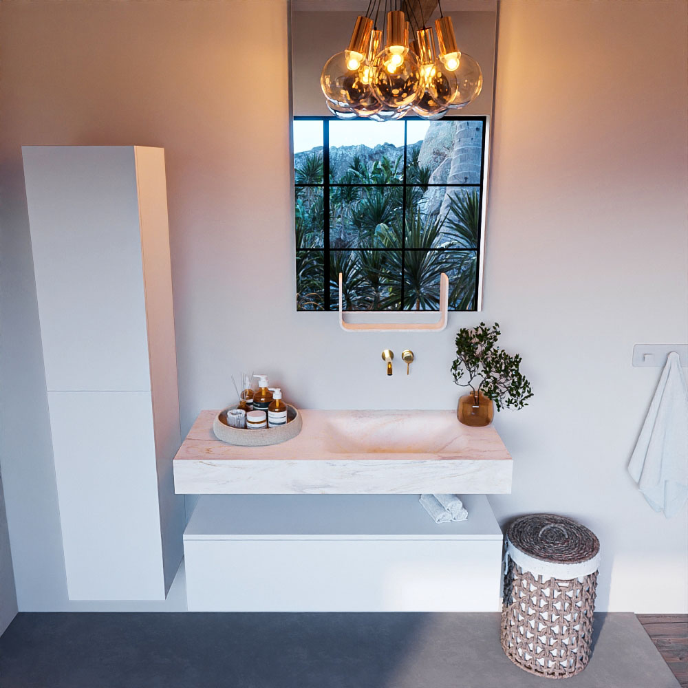 MONDIAZ ALAN-DLUX 110cm mueble de baño Talc 1 cajón. Lavabo CLOUD Derecho sin orificios color Ostra. 2 MONDIAZ ALAN-DLUX 110cm mueble de baño Talc 1 cajón. Lavabo CLOUD Derecho sin orificios color Ostra. - Imagen 2