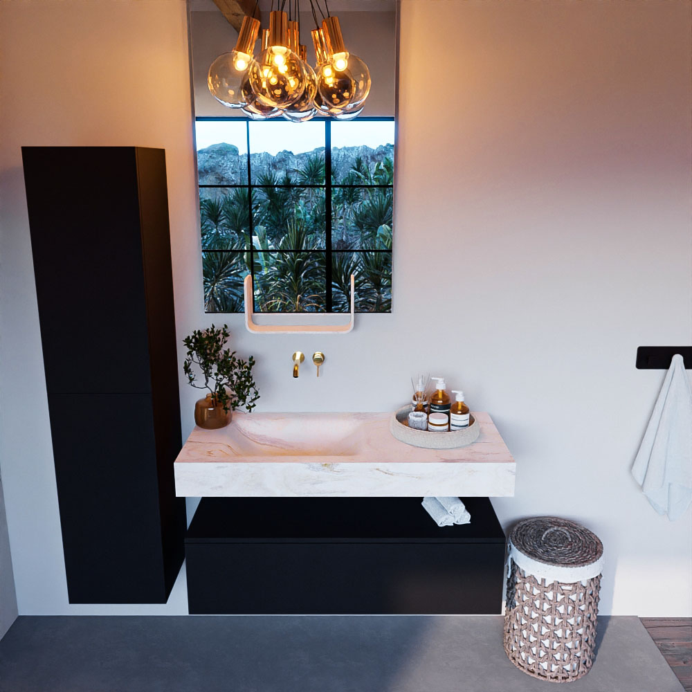 MONDIAZ ALAN-DLUX 110cm mueble de baño Urban 1 cajón. Lavabo CLOUD Izquierda sin orificios color Ostra. 2 MONDIAZ ALAN-DLUX 110cm mueble de baño Urban 1 cajón. Lavabo CLOUD Izquierda sin orificios color Ostra. - Imagen 2