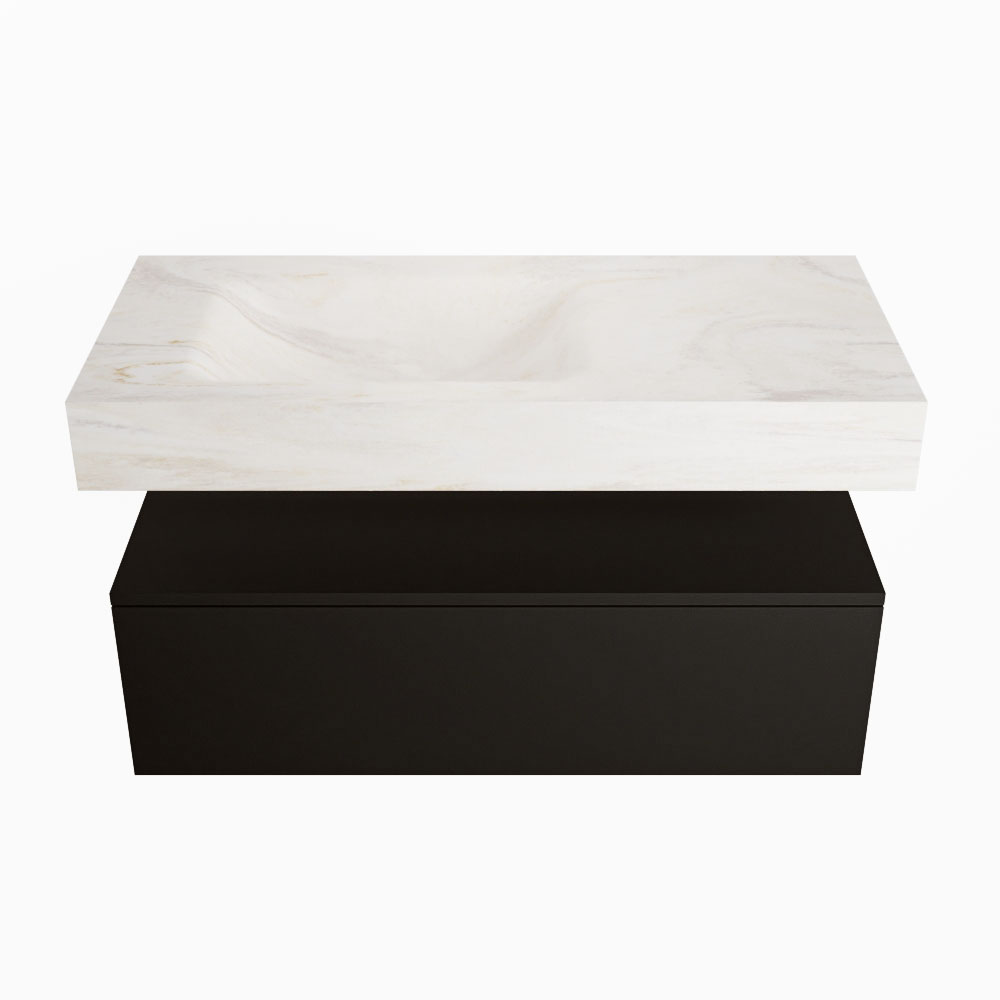 MONDIAZ ALAN-DLUX 100cm mueble de baño Urban 1 cajón. Lavabo CLOUD Izquierda sin orificios color Ostra. 4 MONDIAZ ALAN-DLUX 100cm mueble de baño Urban 1 cajón. Lavabo CLOUD Izquierda sin orificios color Ostra. - Imagen 4