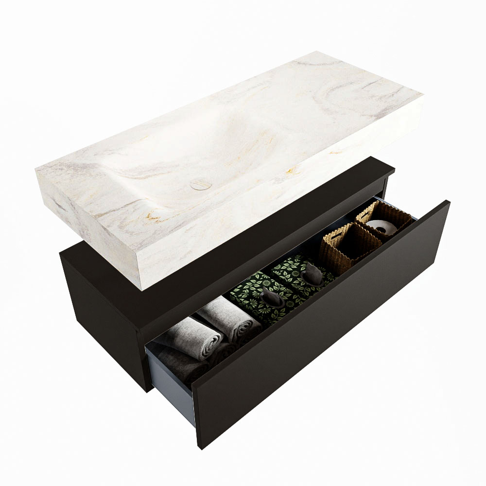 MONDIAZ ALAN-DLUX 110cm mueble de baño Urban 1 cajón. Lavabo CLOUD Izquierda sin orificios color Ostra. 6 MONDIAZ ALAN-DLUX 110cm mueble de baño Urban 1 cajón. Lavabo CLOUD Izquierda sin orificios color Ostra. - Imagen 6