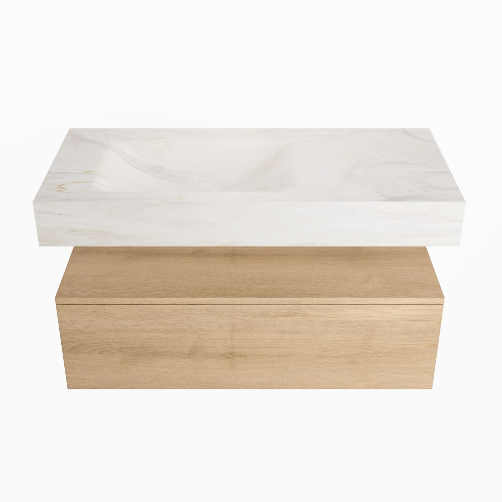 MONDIAZ ALAN-DLUX 100cm mueble de baño Washed Oak 1 cajón. Lavabo CLOUD Izquierda 1 orificio color Ostra. 4 MONDIAZ ALAN-DLUX 100cm mueble de baño Washed Oak 1 cajón. Lavabo CLOUD Izquierda 1 orificio color Ostra. - Imagen 4