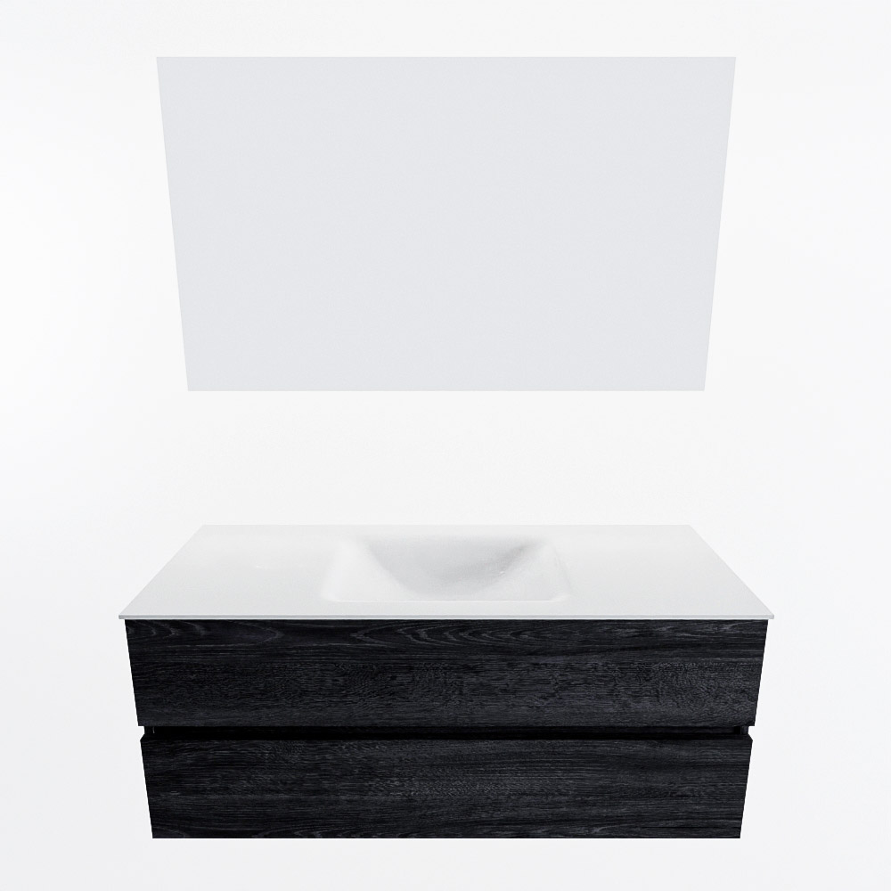 MONDIAZ VICA 120cm mueble de baño Antracite 2 cajones. Lavabo CLOUD Centro 1 orificio color Talc con espejo LED. 5 MONDIAZ VICA 120cm mueble de baño Antracite 2 cajones. Lavabo CLOUD Centro 1 orificio color Talc con espejo LED. - Imagen 5