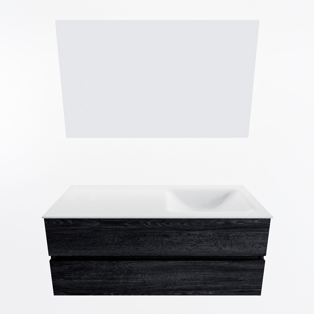MONDIAZ VICA 120cm mueble de baño Antracite 2 cajones. Lavabo CLOUD Derecho sin orificio color Talc con espejo LED. 5 MONDIAZ VICA 120cm mueble de baño Antracite 2 cajones. Lavabo CLOUD Derecho sin orificio color Talc con espejo LED. - Imagen 5