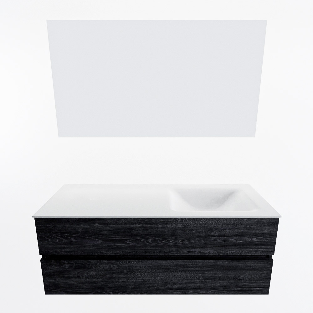 MONDIAZ VICA 130cm mueble de baño Antracite 2 cajones. Lavabo CLOUD Derecho 1 orificio color Talc con espejo LED. 4 MONDIAZ VICA 130cm mueble de baño Antracite 2 cajones. Lavabo CLOUD Derecho 1 orificio color Talc con espejo LED. - Imagen 5