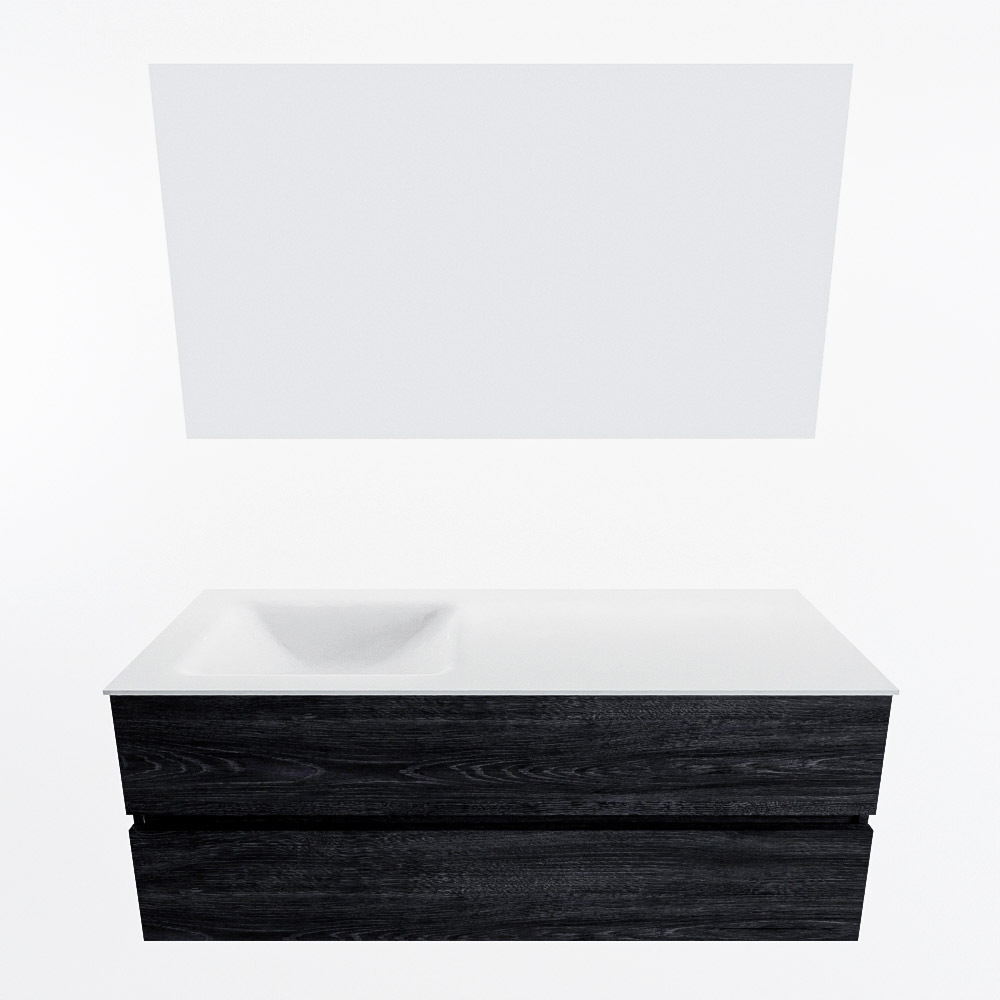 MONDIAZ VICA 130cm mueble de baño Antracite 2 cajones. Lavabo CLOUD Izquierda sin orificio color Talc con espejo LED. 4 MONDIAZ VICA 130cm mueble de baño Antracite 2 cajones. Lavabo CLOUD Izquierda sin orificio color Talc con espejo LED. - Imagen 5