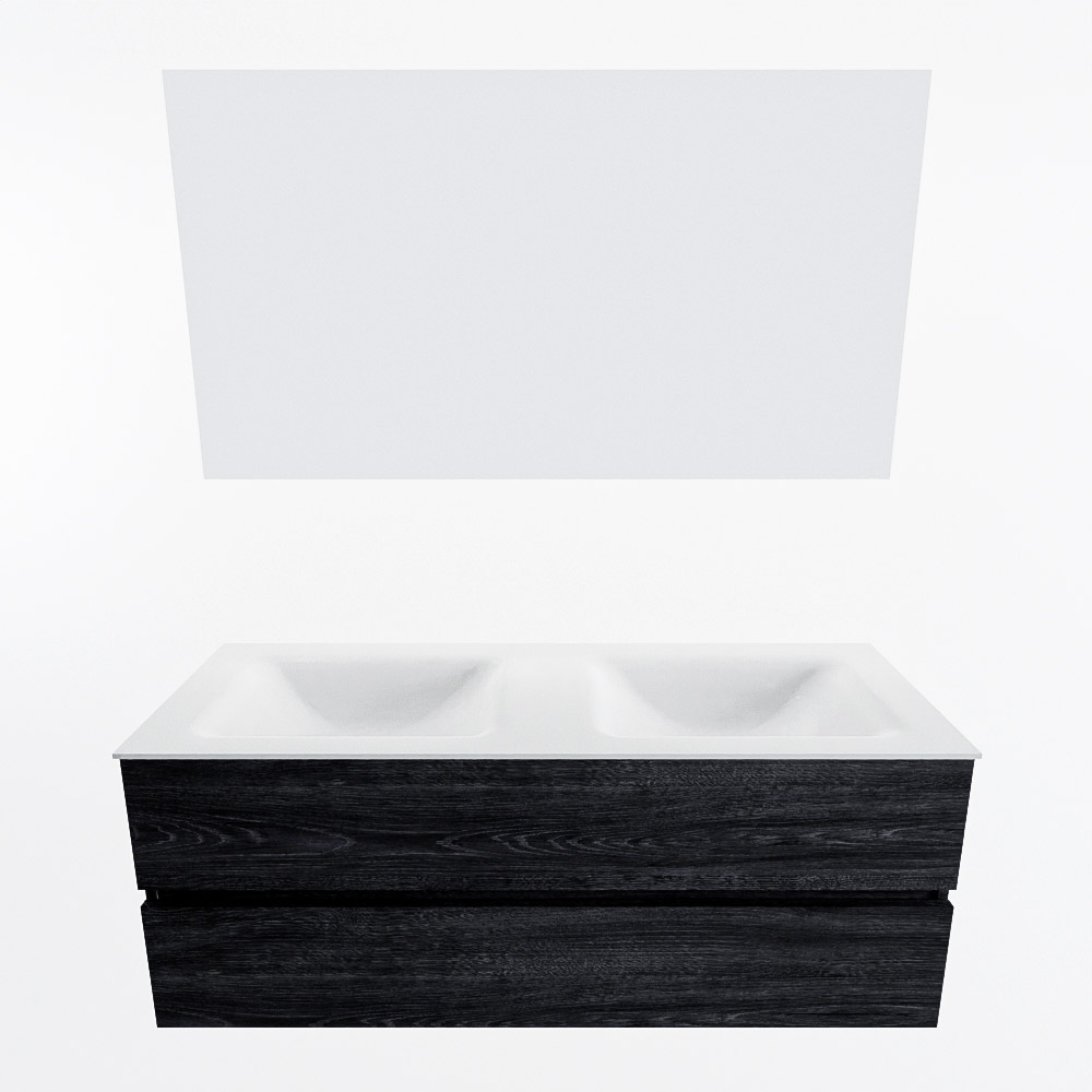 MONDIAZ VICA 130cm mueble de baño Antracite 2 cajones. Lavabo CLOUD Doble sin orificio color Talc con espejo LED. 4 MONDIAZ VICA 130cm mueble de baño Antracite 2 cajones. Lavabo CLOUD Doble sin orificio color Talc con espejo LED. - Imagen 5