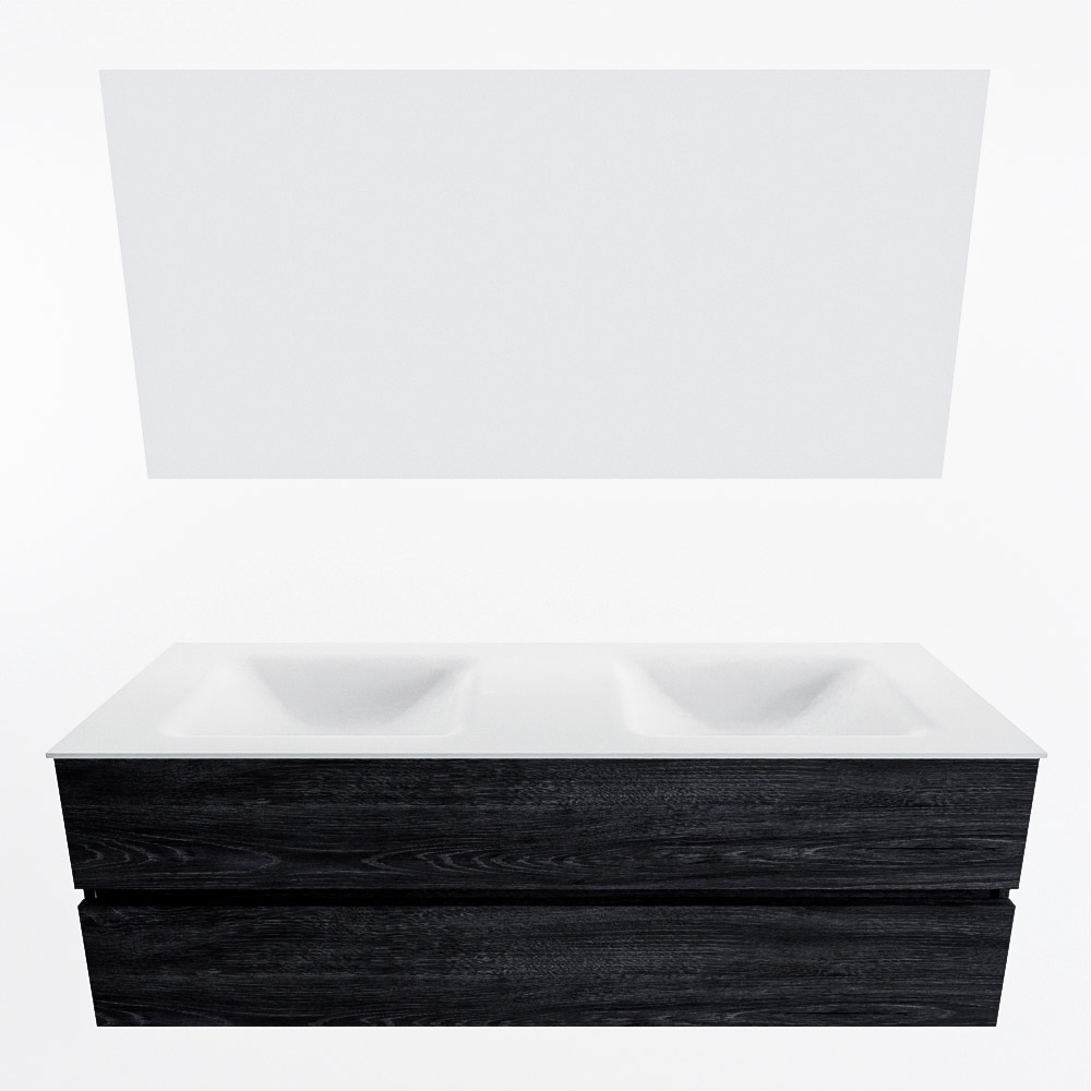 MONDIAZ VICA 150cm mueble de baño Antracite 2 cajones. Lavabo CLOUD Doble 2 orificios color Talc con espejo LED. 5 MONDIAZ VICA 150cm mueble de baño Antracite 2 cajones. Lavabo CLOUD Doble 2 orificios color Talc con espejo LED. - Imagen 5